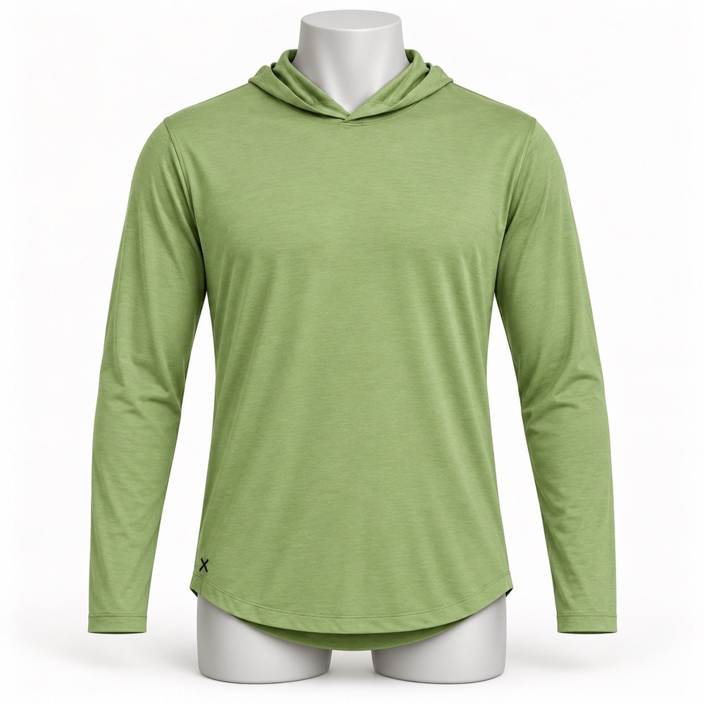 Cuts Clothing Hoodie Mens Small Olive Green PYCA Pro Curved Hem Slim Athleisure